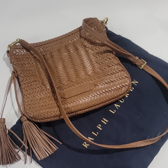 Ralph Lauren Handbags - Ralph Lauren Brown Leather Tassel Crossbody Bag